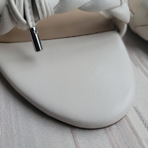 Banana Republic Treccia Braided Bone Leather Strappy Stiletto Heels Size 7M - Picture 15 of 16